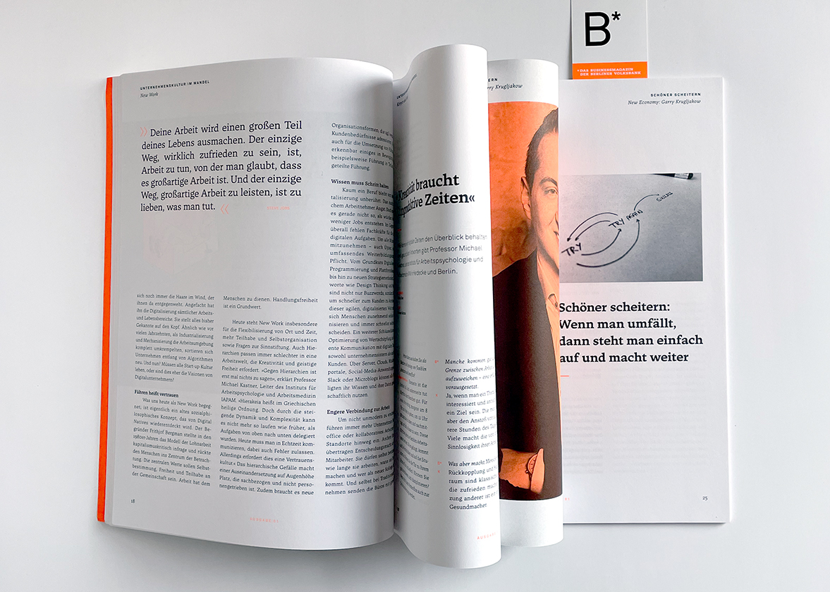 aufgeschlagene Seite eines Magazins